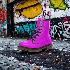 🛍️ Vibrant Purple Vegan Combat Boots – Express Your Electric Soul