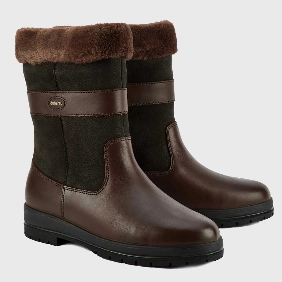 40% OFF DUBARRY Foxrock Fur Lined Country Boots - Womens - Black/Brown -Size: UK 3.5 (EU36)