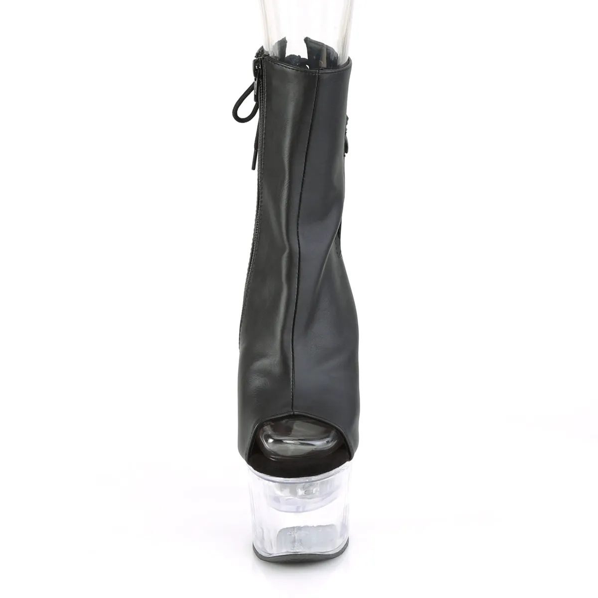 7 Inch Heel FLASHDANCE-1018-7 Black Faux Leather