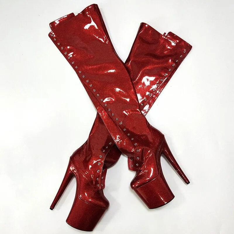 8-Inch Heels Platform Over-The-Knee Boots