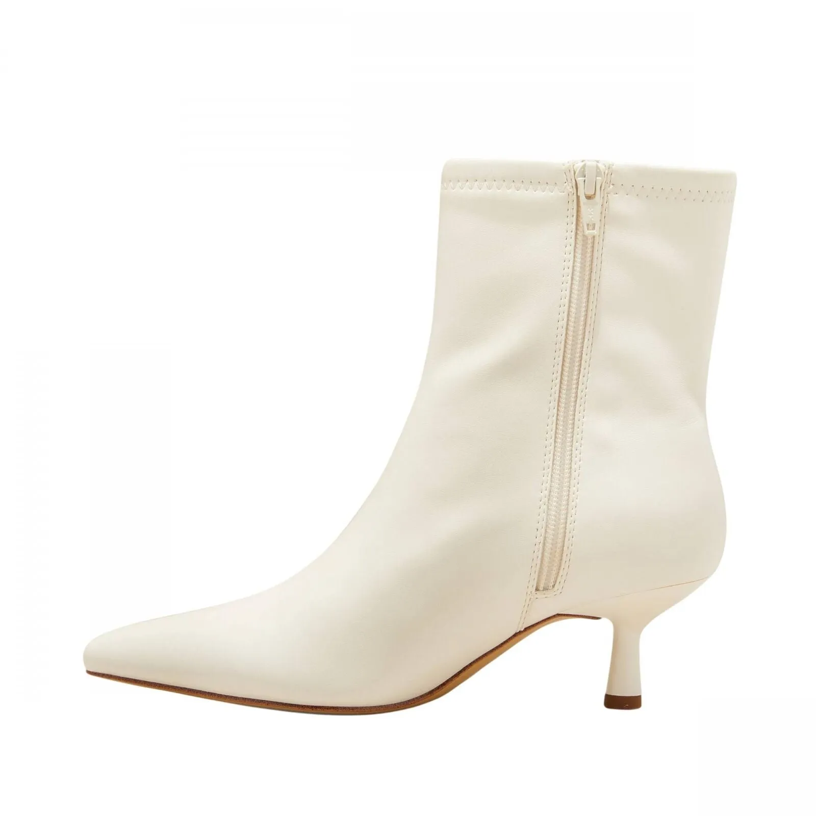 A New Day Womens Lonnie Kitten Heel Stretch Ankle Boots 90511444 White 7.5M