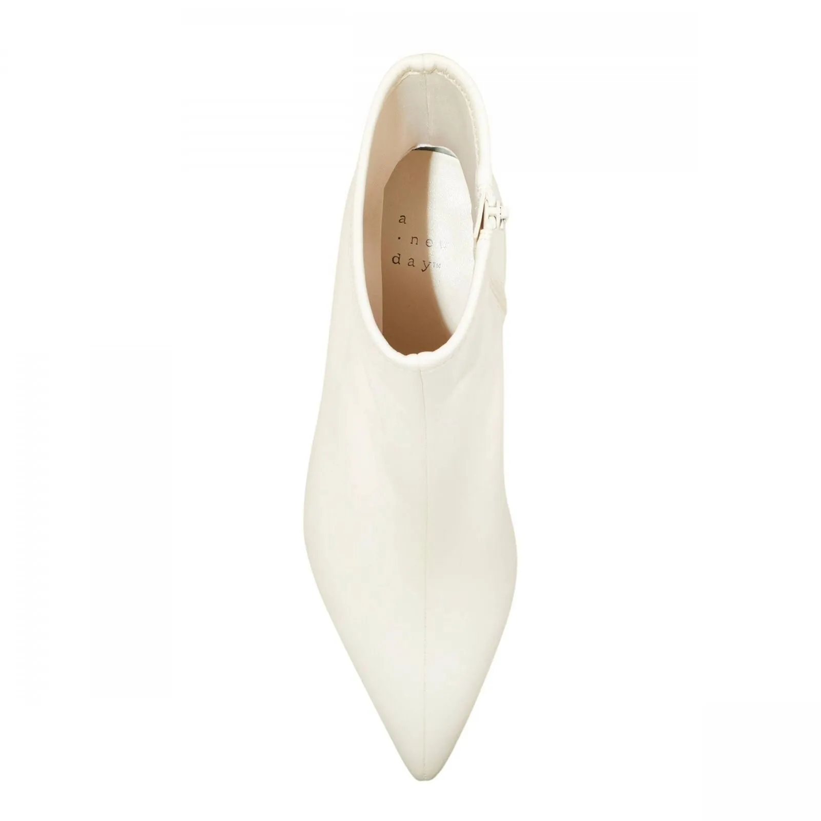 A New Day Womens Lonnie Kitten Heel Stretch Ankle Boots 90511444 White 7.5M
