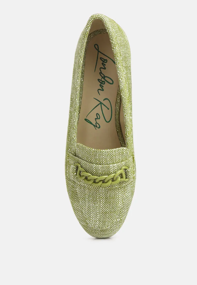 Abeera Chain Embellished Loafers By Ruw