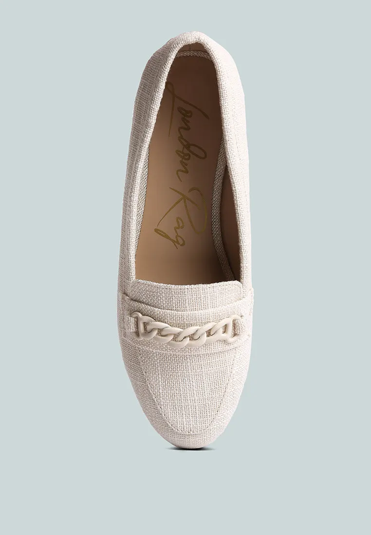 Abeera Chain Embellished Loafers By Ruw
