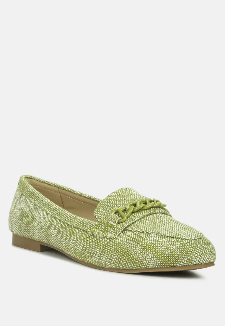 Abeera Chain Embellished Loafers By Ruw