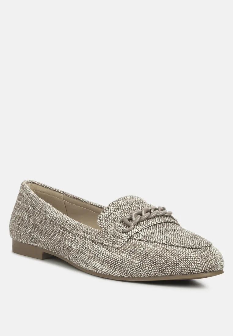 Abeera Chain Embellished Loafers By Ruw