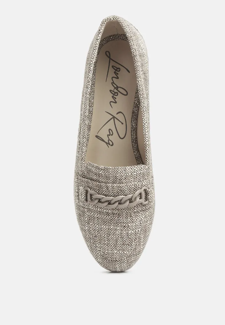 Abeera Chain Embellished Loafers By Ruw