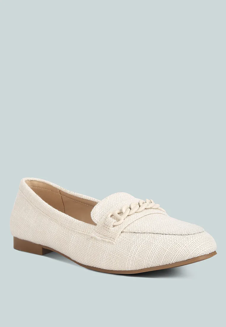 Abeera Chain Embellished Loafers By Ruw