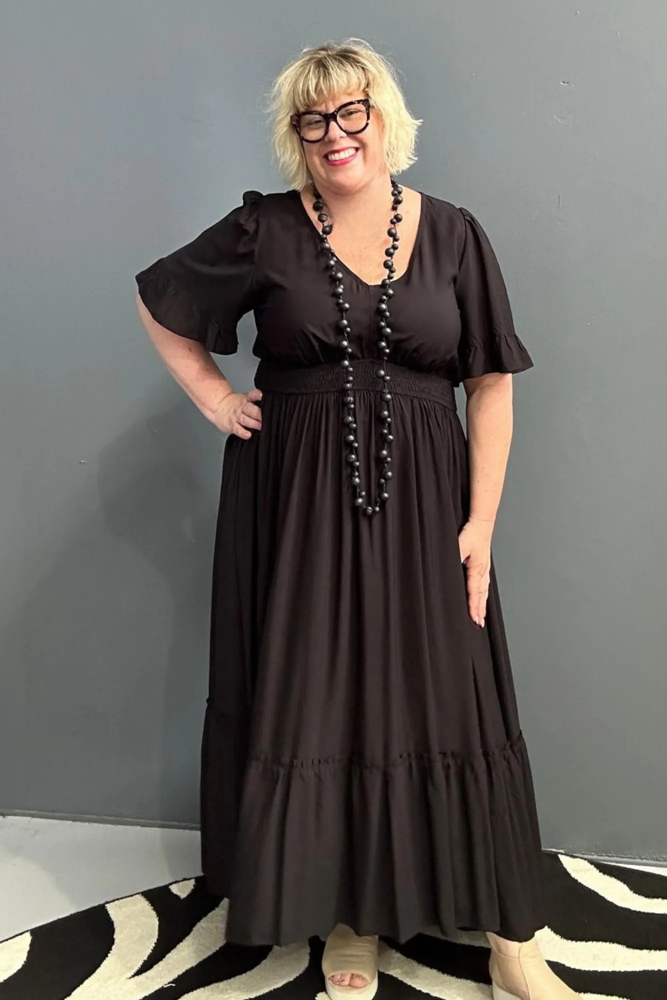 'AMBER' Maxi Dress - Black