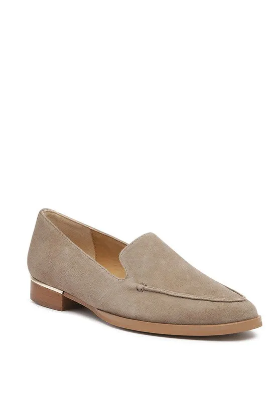 Anna Leather Loafers - Slip-On, Pointed Toe Design