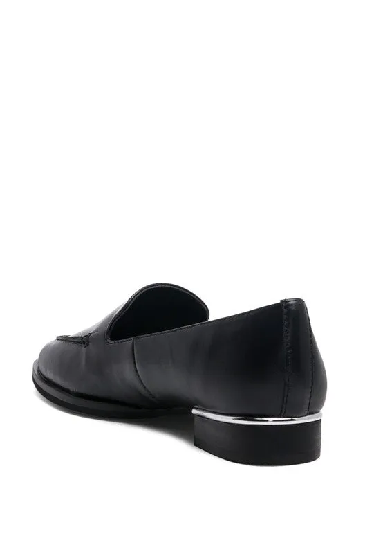 Anna Leather Loafers - Slip-On, Pointed Toe Design