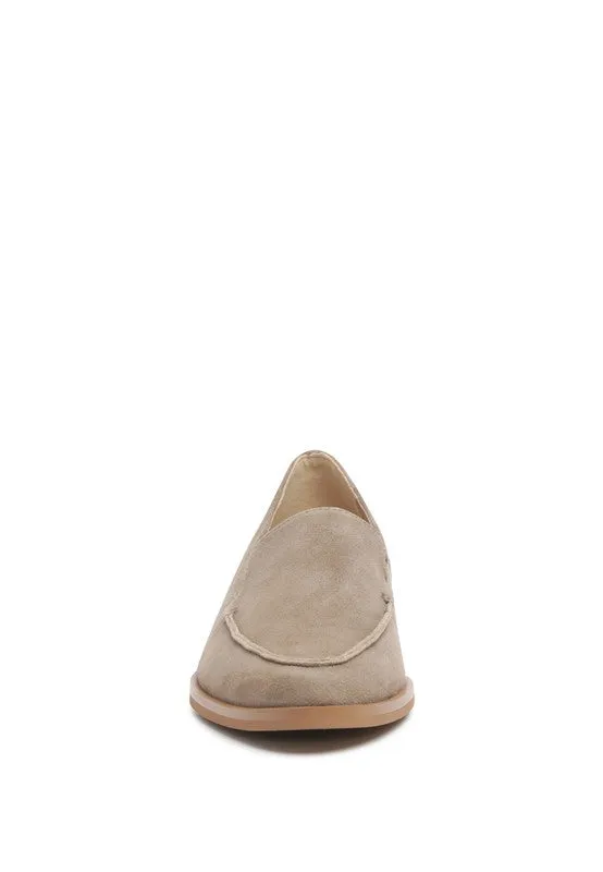 Anna Leather Loafers - Slip-On, Pointed Toe Design
