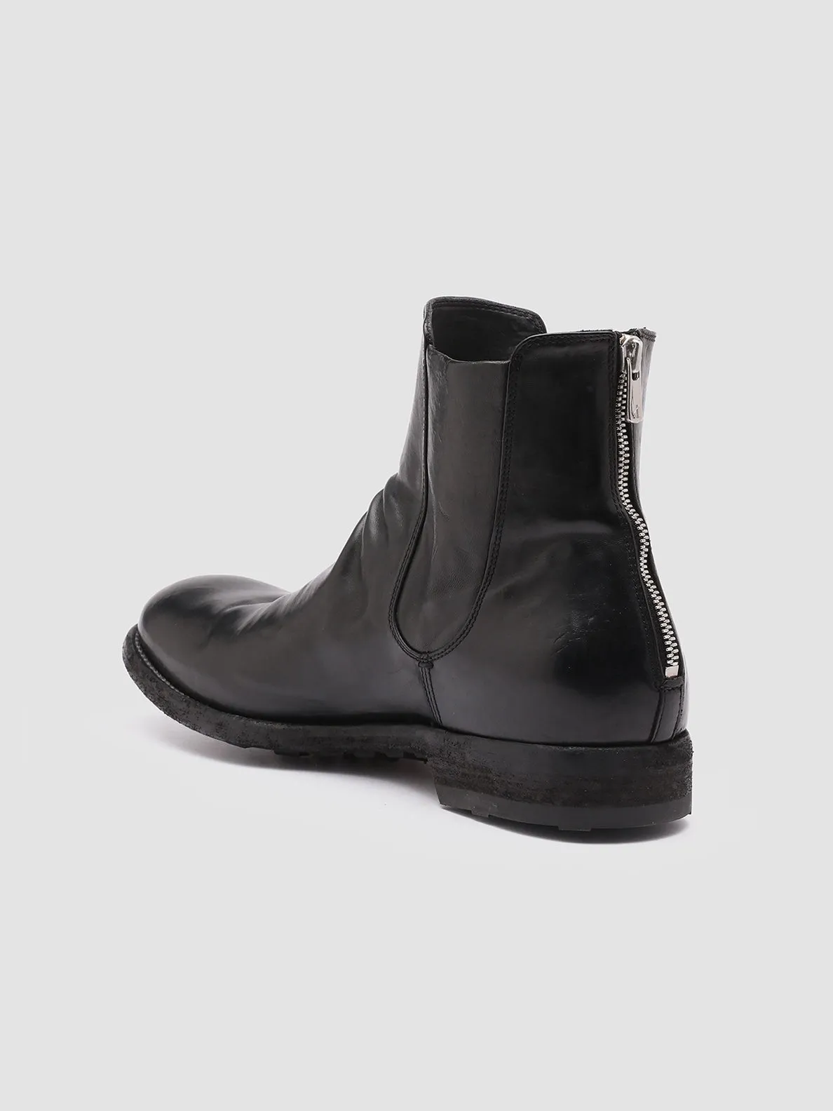 ARBUS 021 - Black Leather Zip Boots