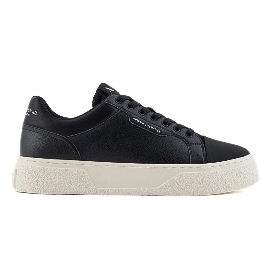 ARMANI EXCHANGE Hammered Leather Sneakers XUX236-BLK