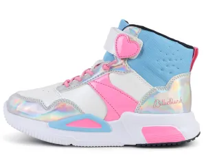 Billieblush High Top Iridescent Sneakers W/ Heart Fastener