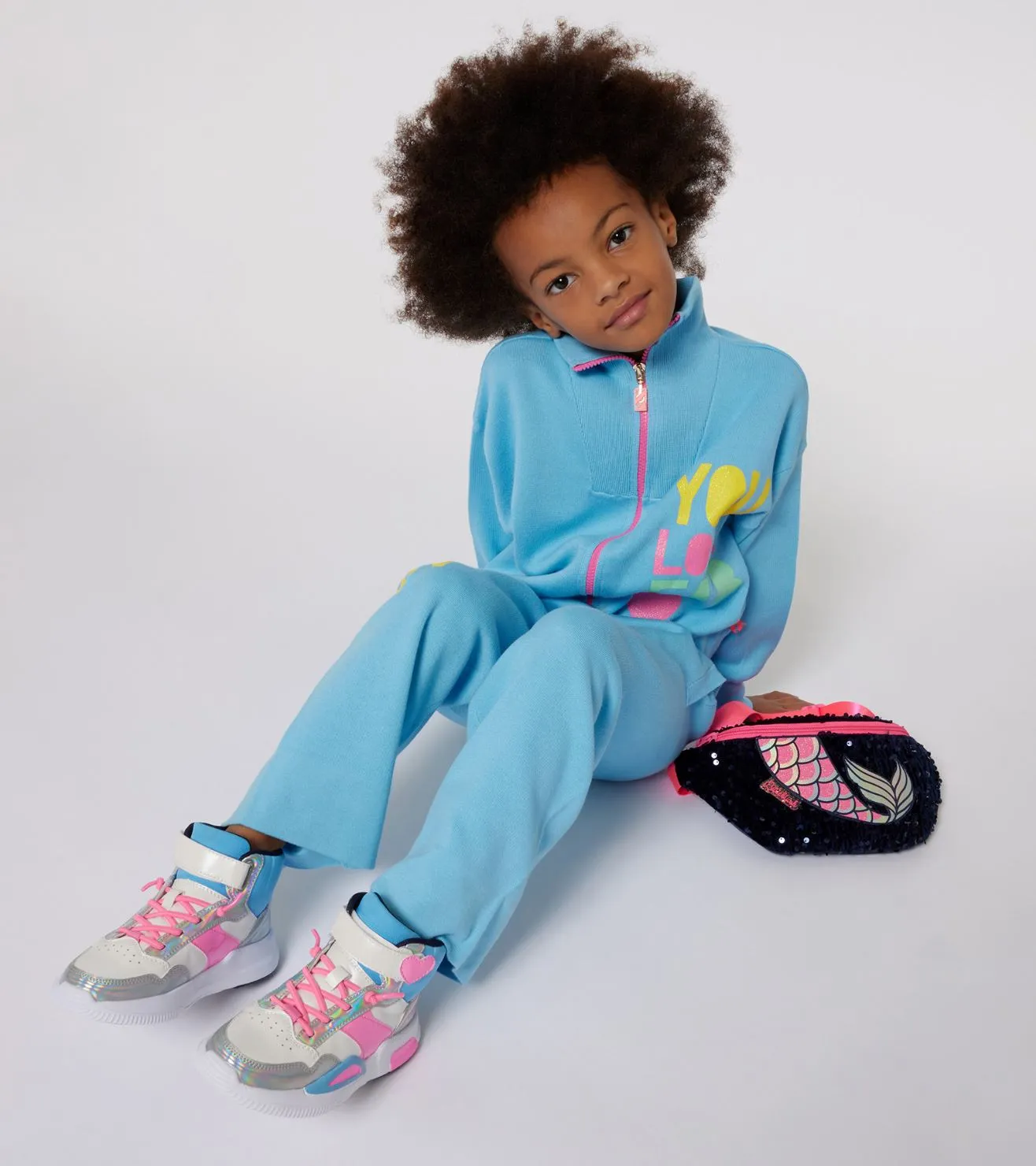 Billieblush High Top Iridescent Sneakers W/ Heart Fastener