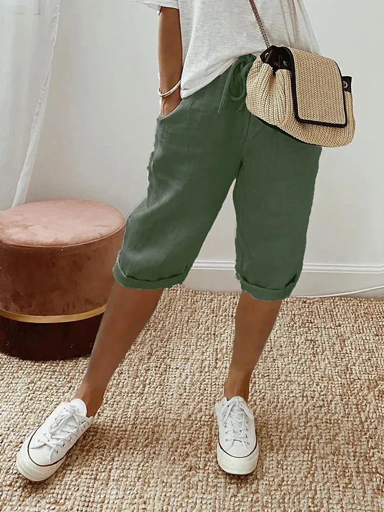 Black Bermuda Shorts | Adjustable Waist | Lightweight Casual Style