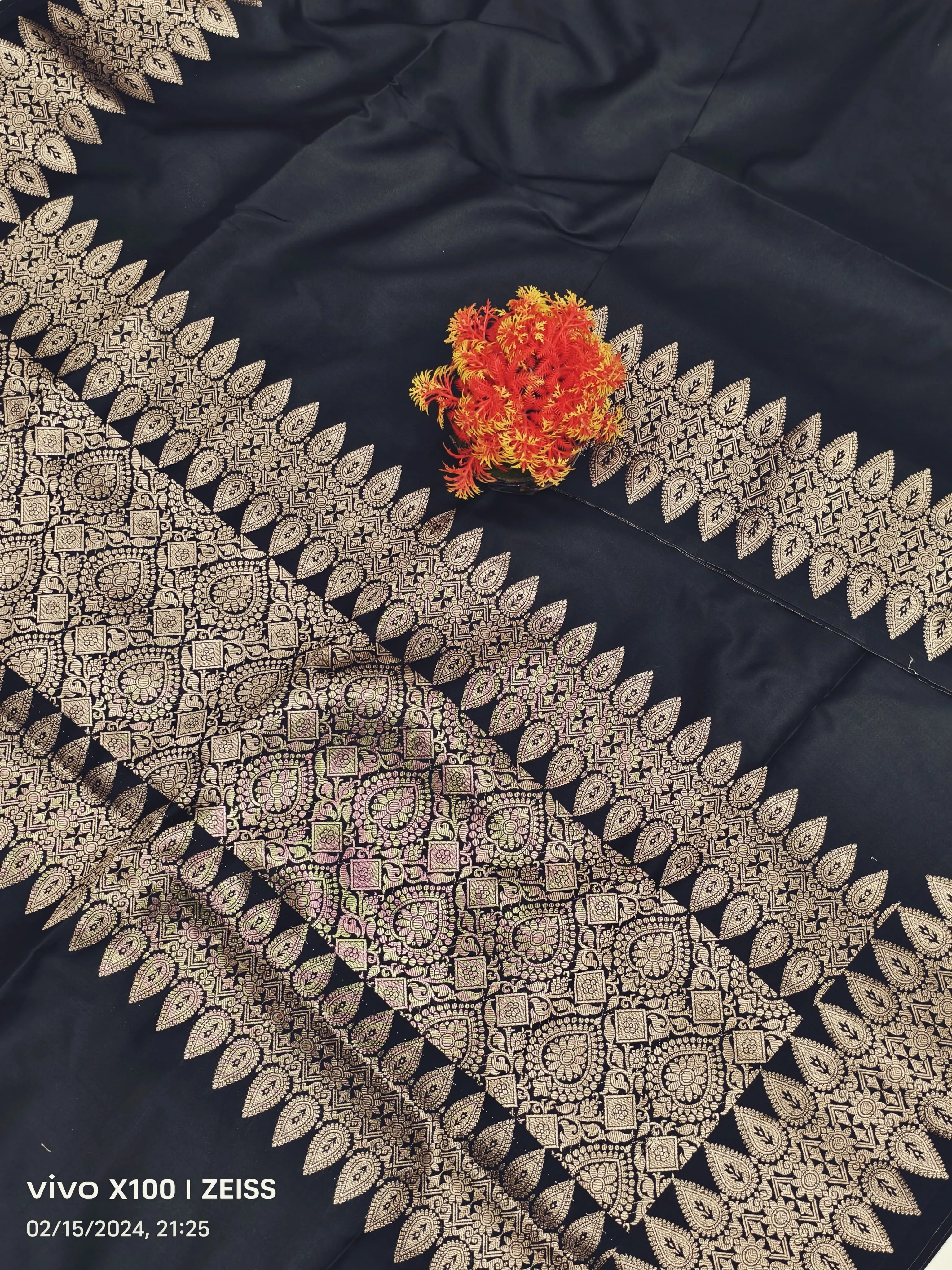 Black Designer Banarasi Soft Silk Saree