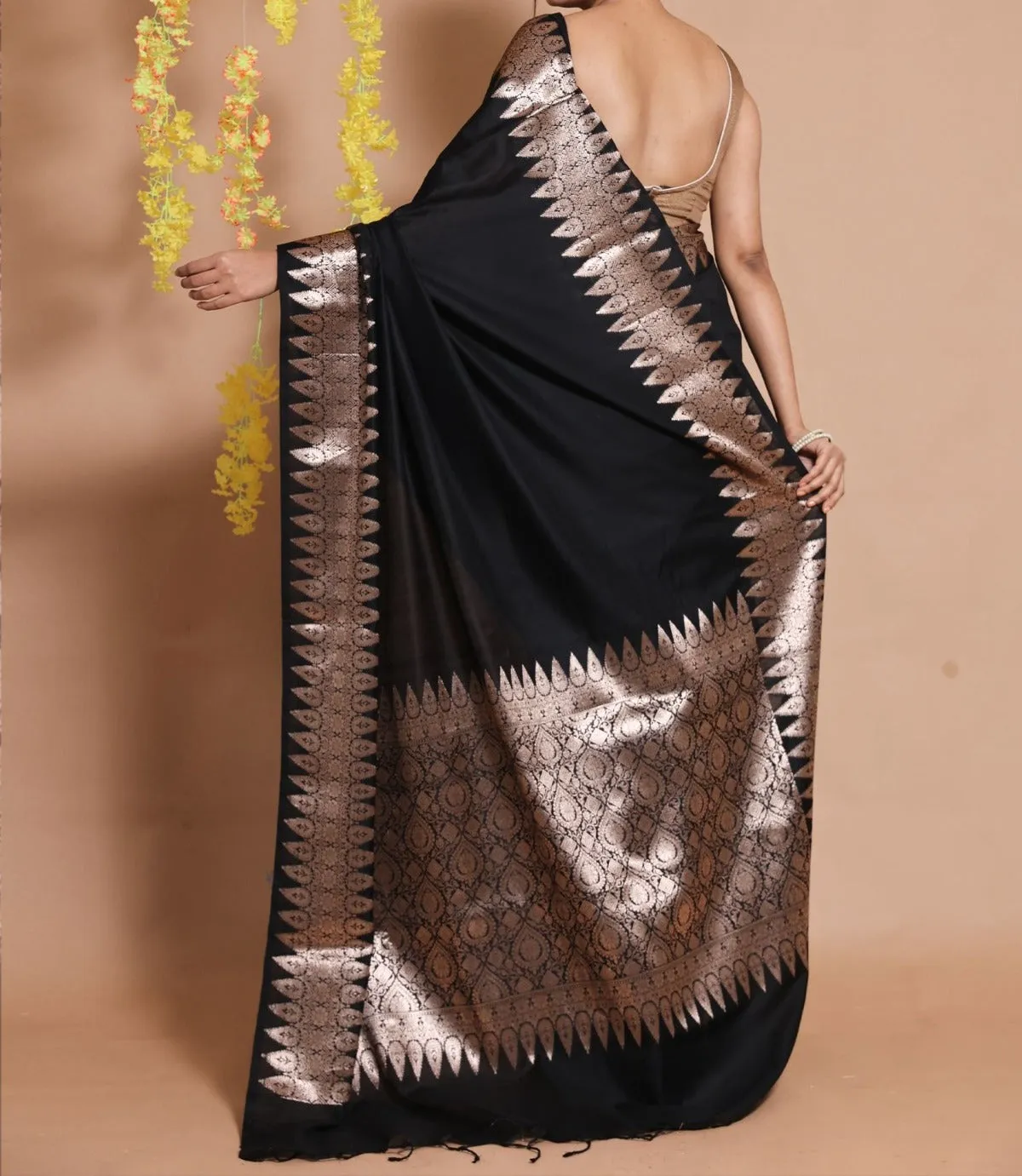 Black Designer Banarasi Soft Silk Saree