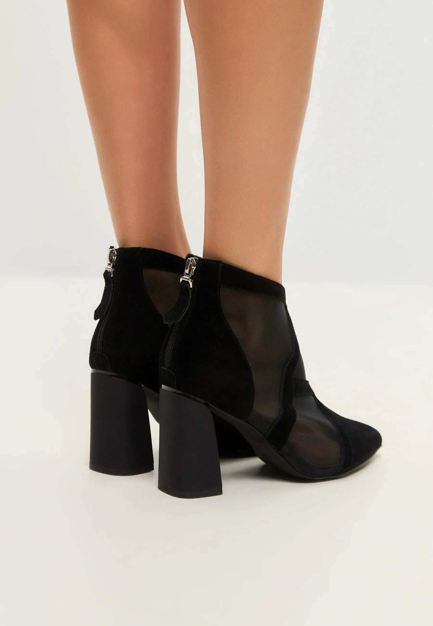Black Sheer Ankle Boots