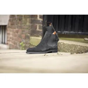 Black Suede Leather Fenland Slip On Chelsea Boots  - Chelsea Boots