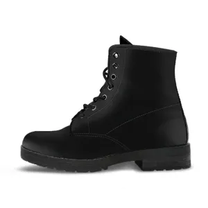 Black Vegan Leather Boots Mens Womens