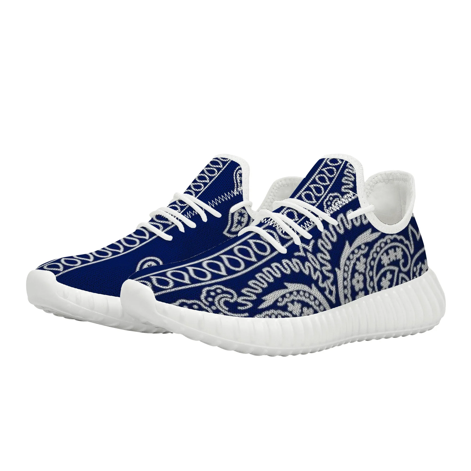Blue Crip Bandana Yeezy Inspired Sneakers