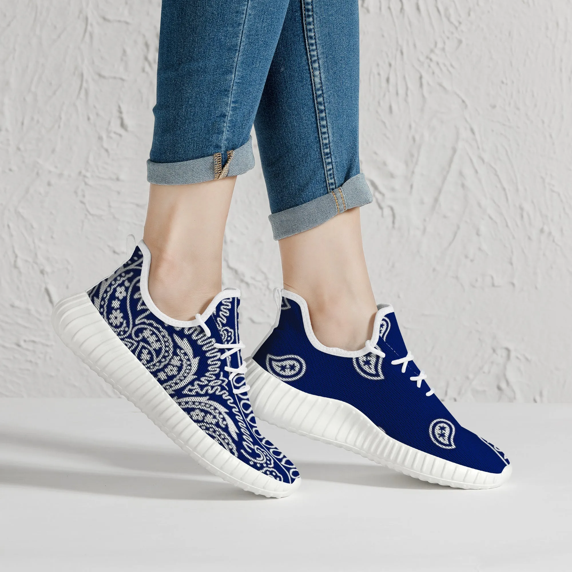 Blue Crip Bandana Yeezy Inspired Sneakers