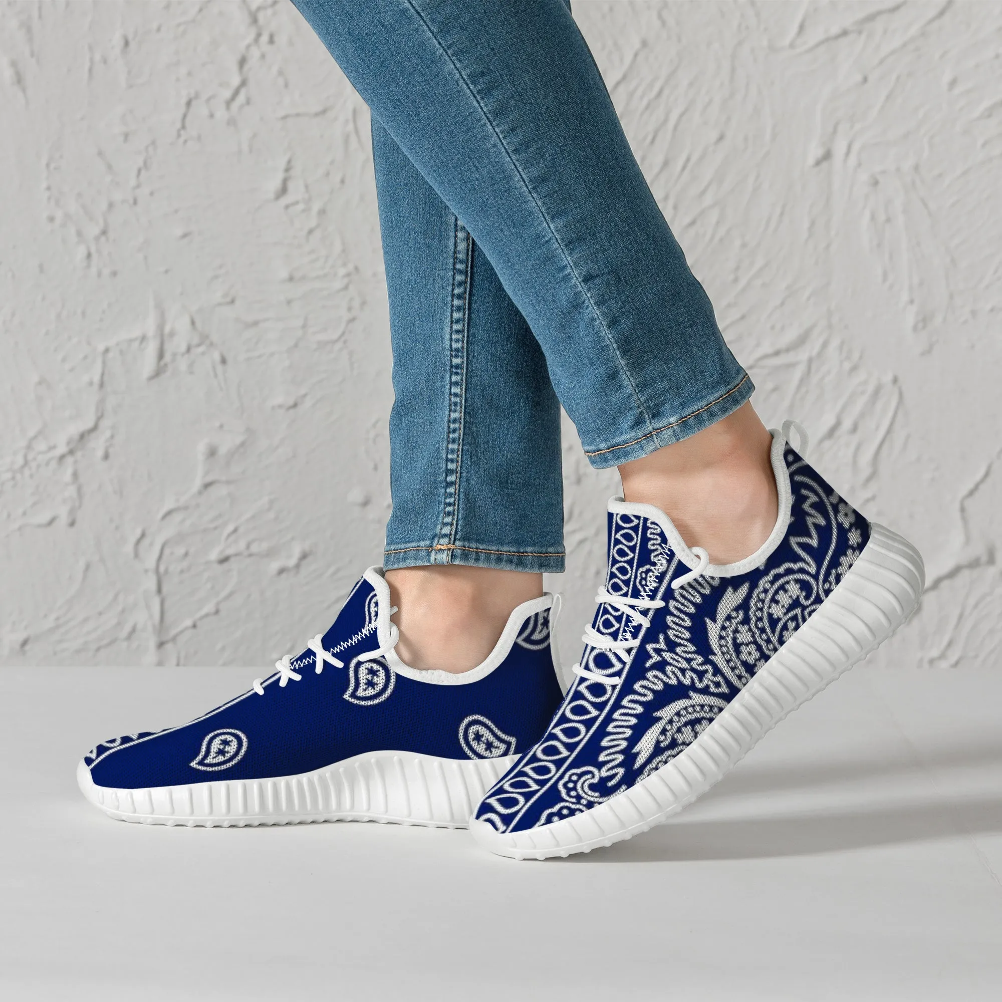 Blue Crip Bandana Yeezy Inspired Sneakers
