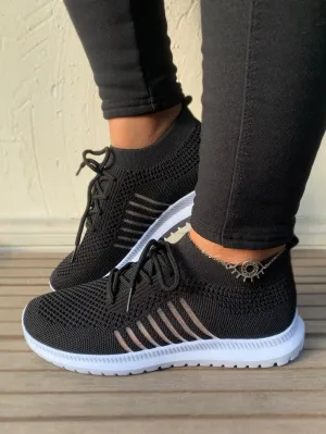 Breathable Lace-up Front Running Shoes