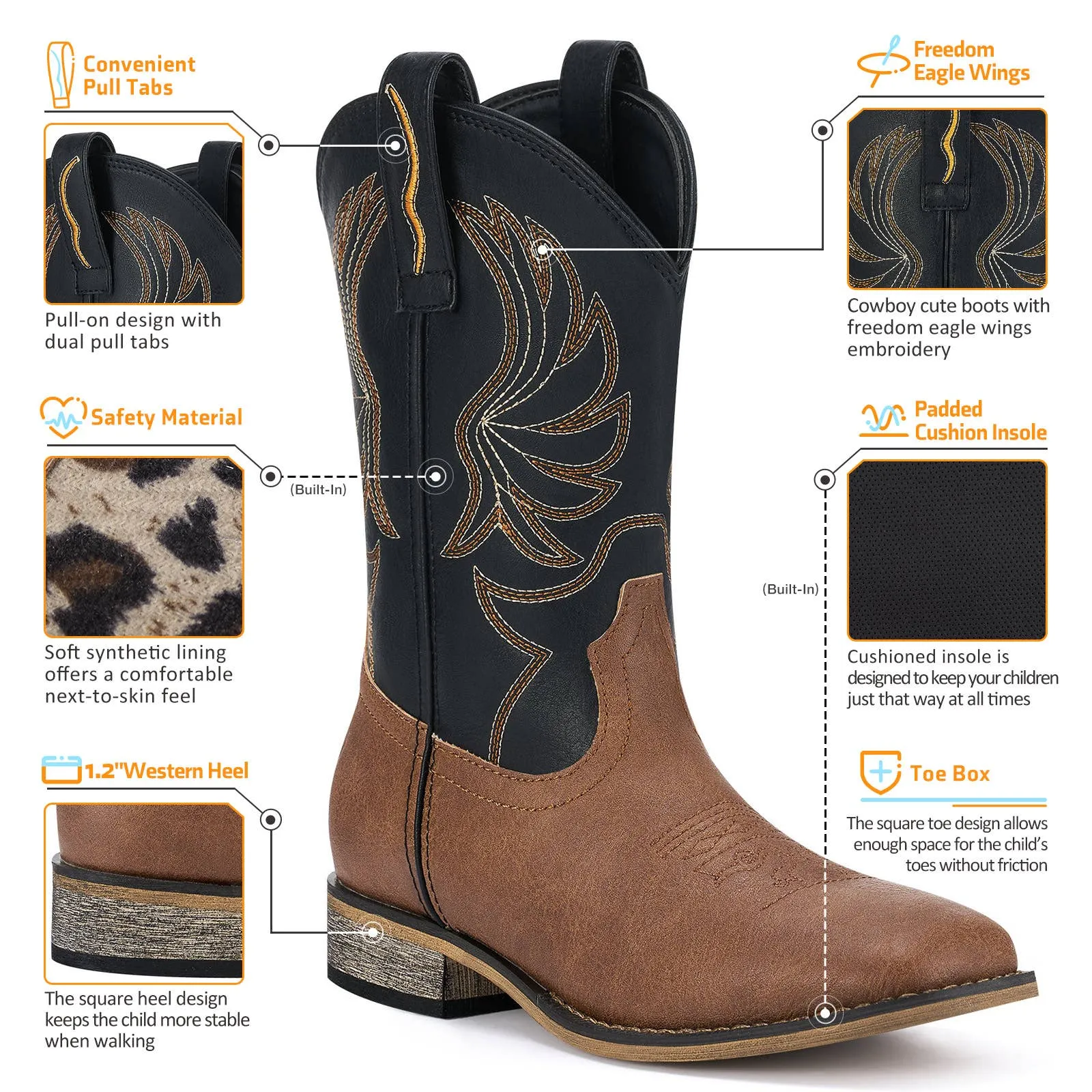 Brown Classic Western Cowboy Boots
