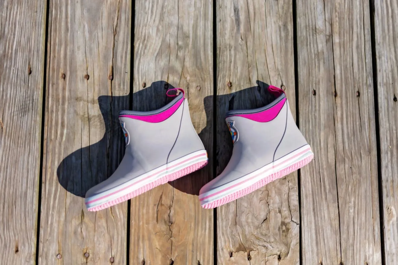 Buoy Boots Children's Deck Boot- Pink/Grey (BB104)