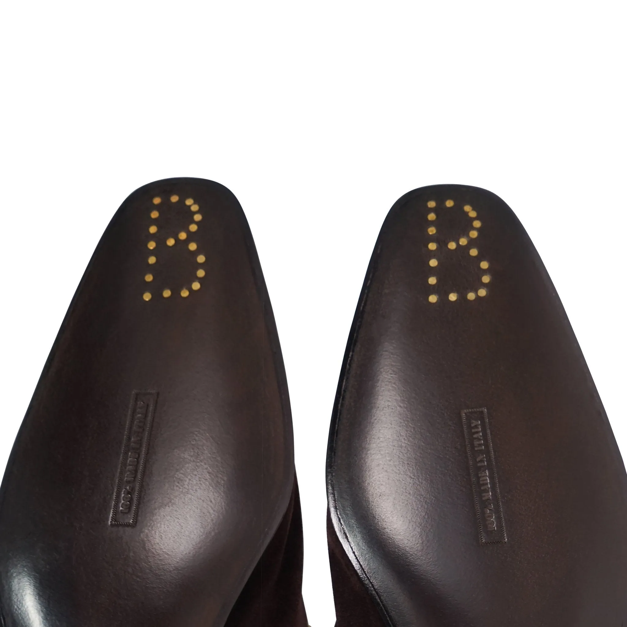 Burgundy and Gold Suede Loafer