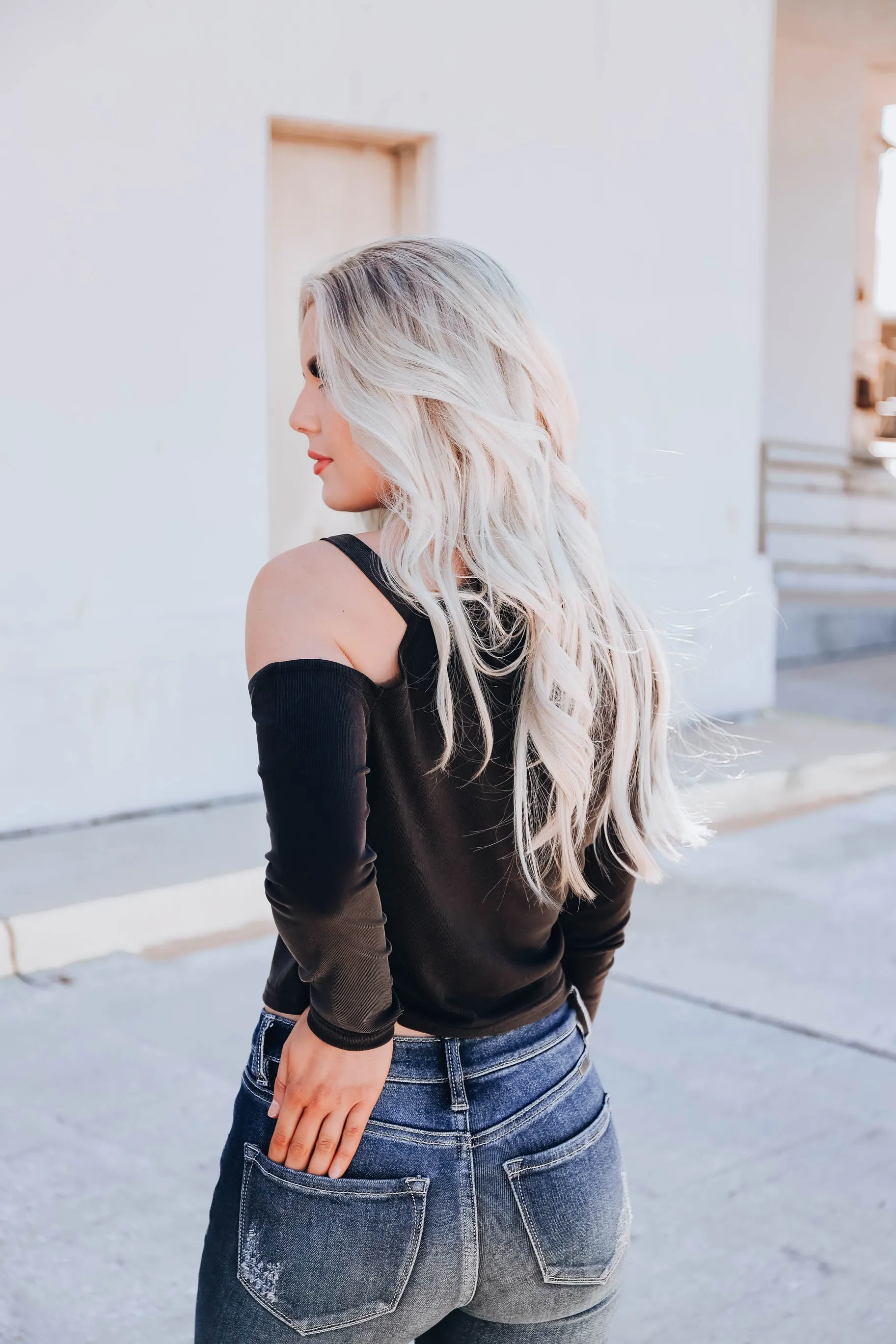 Cali Cropped Cold Shoulder Top