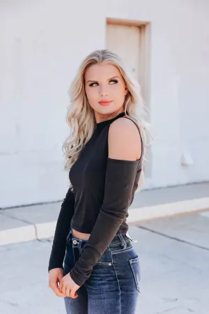 Cali Cropped Cold Shoulder Top