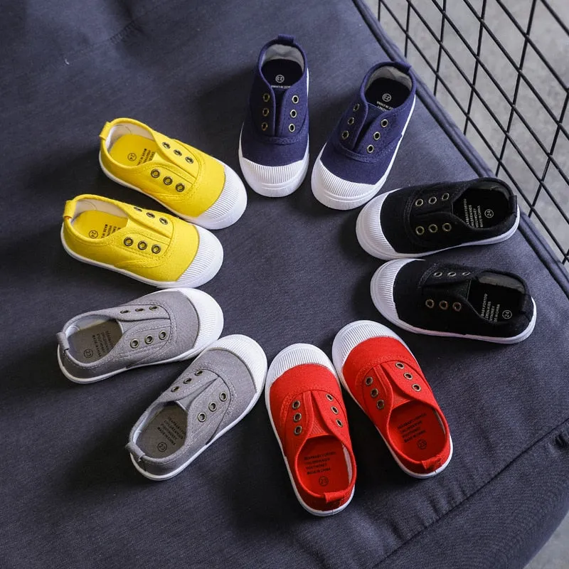 Candy Color Children Canvas Shoes Sneakers Comfortable Flat School Shoes