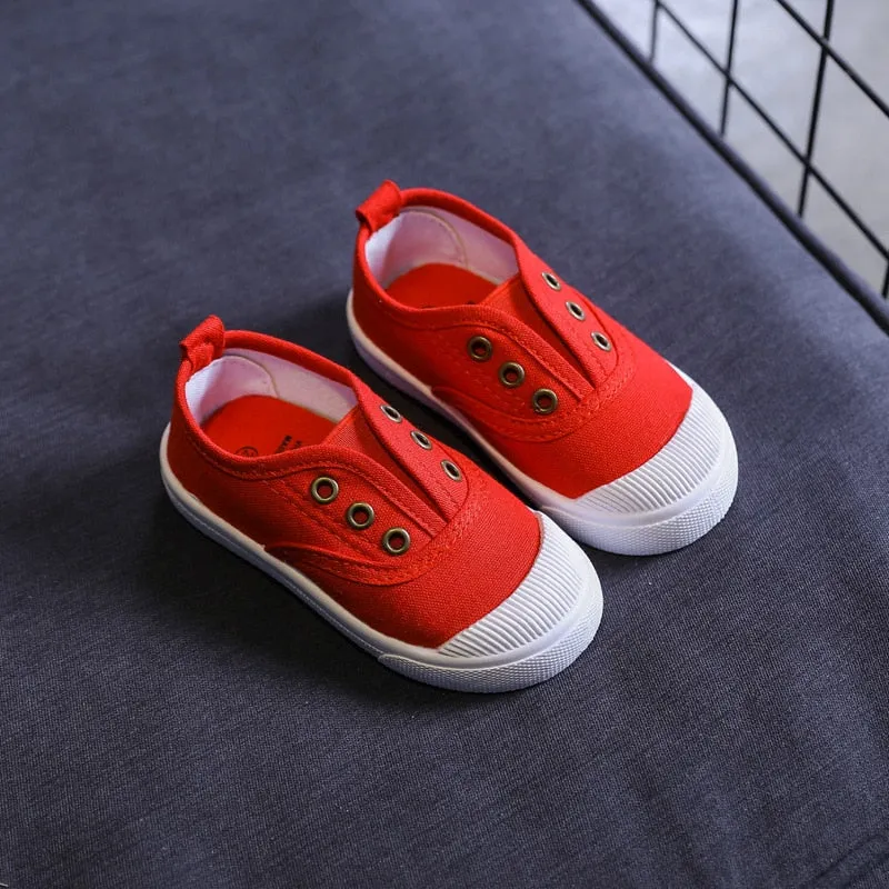 Candy Color Children Canvas Shoes Sneakers Comfortable Flat School Shoes