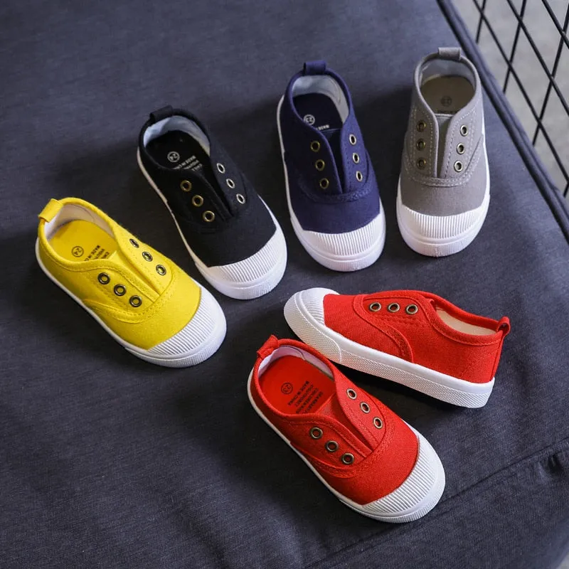 Candy Color Children Canvas Shoes Sneakers Comfortable Flat School Shoes
