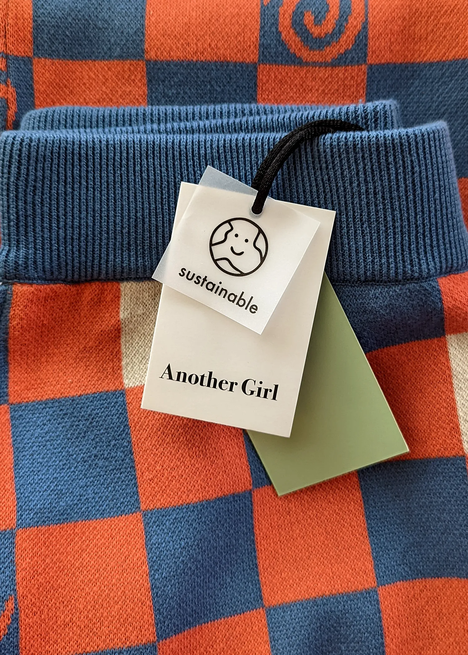 Checkerboard Swirl Knit Flares ✿ Organic Cotton