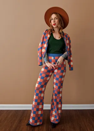 Checkerboard Swirl Knit Flares ✿ Organic Cotton