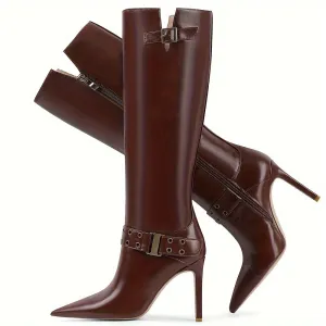 Chic KneeHigh Pointed Toe Knight Boots  Versatile  Comfortable