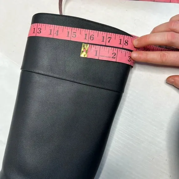 Christian Louboutin Black Lock 70 Leather Knee-high Boots Tall Block heel 39