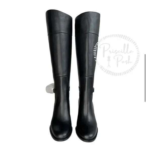 Christian Louboutin Black Lock 70 Leather Knee-high Boots Tall Block heel 39