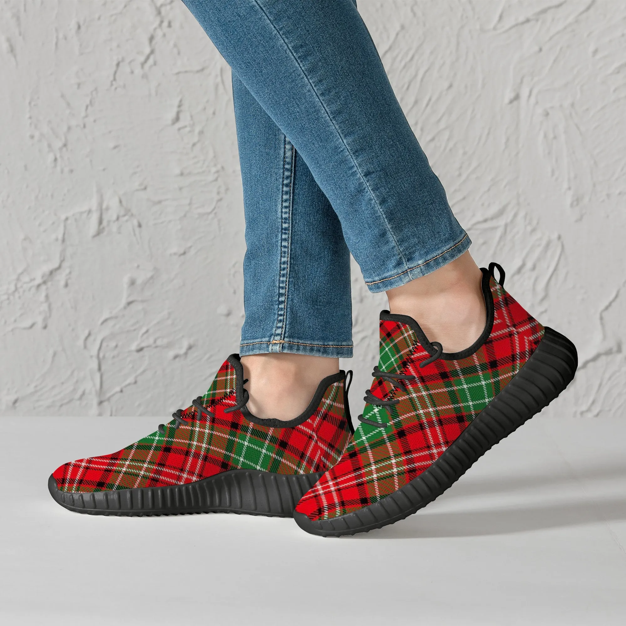 Christmas Plaid Low Cut Running Sneaker