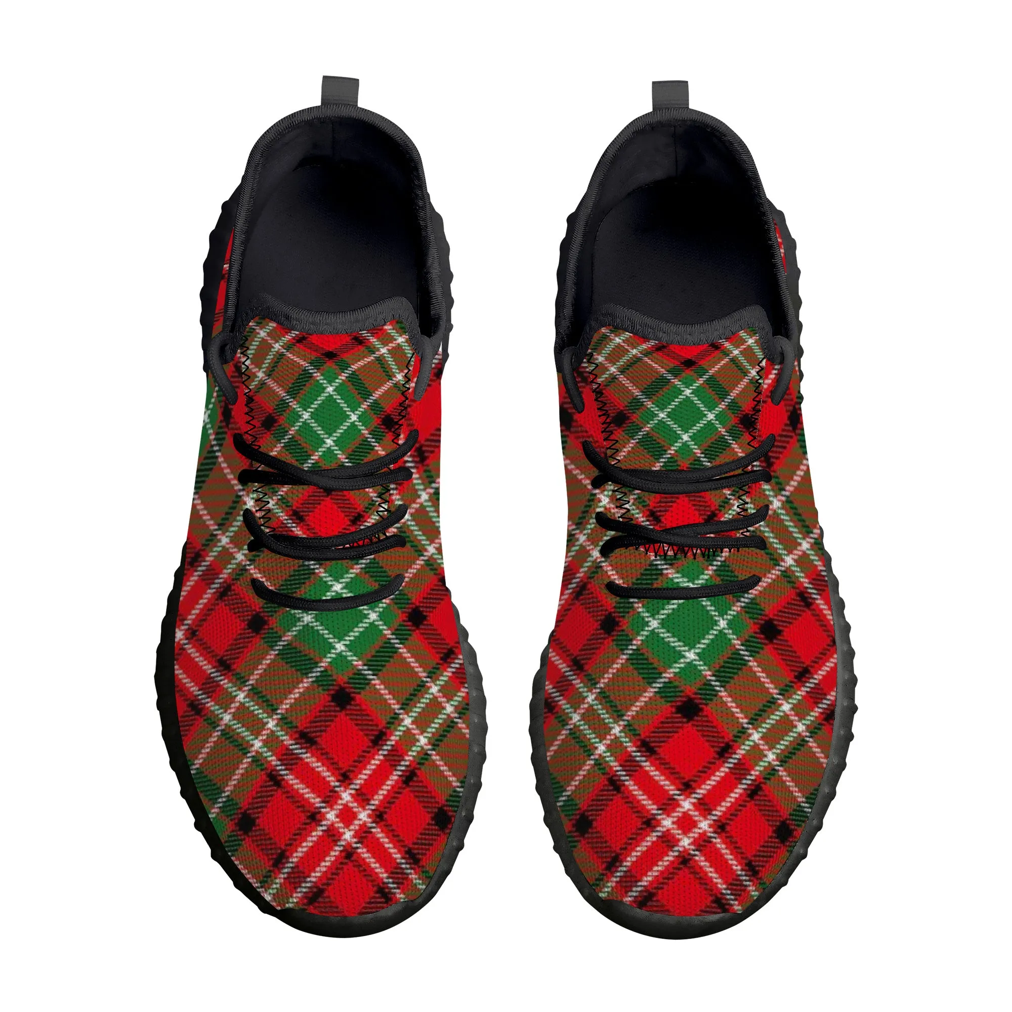 Christmas Plaid Low Cut Running Sneaker