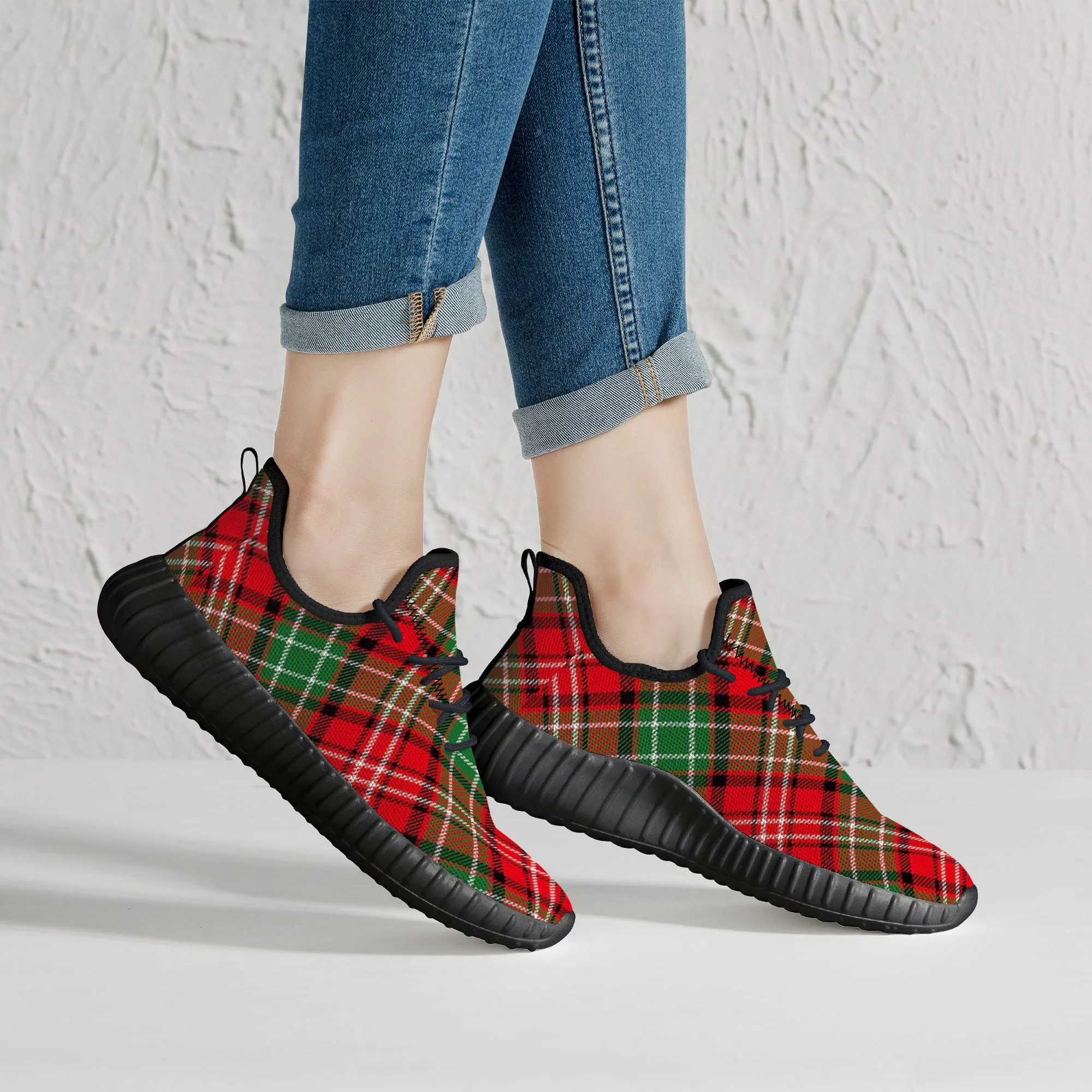 Christmas Plaid Low Cut Running Sneaker