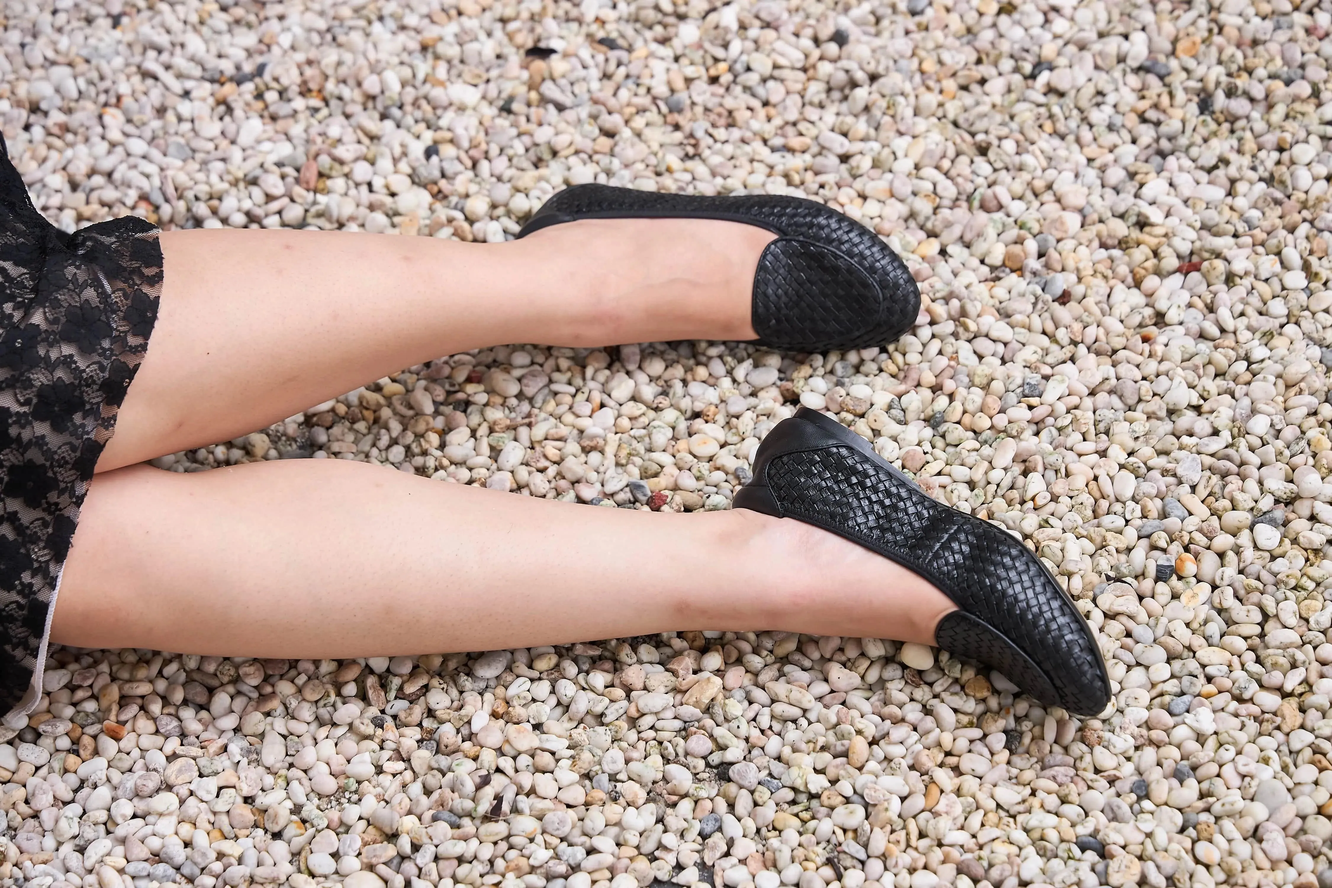 Clapham - Black Woven Leather Loafers