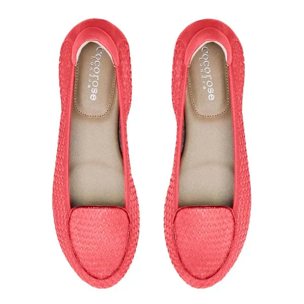 Clapham - Coral Woven Leather Loafers