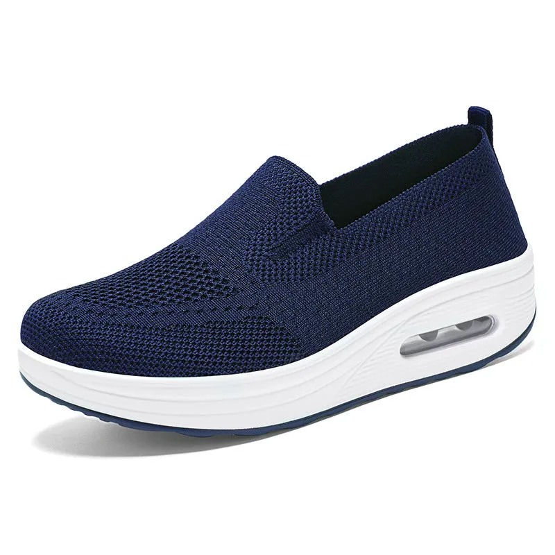 Classic Knitted Slip-On Sneakers for Women with Air Cushion Sole