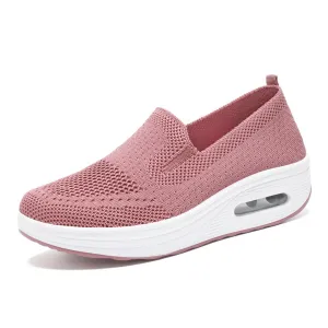 Classic Knitted Slip-On Sneakers for Women with Air Cushion Sole